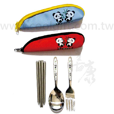 小熊貓3件式不鏽鋼餐具組