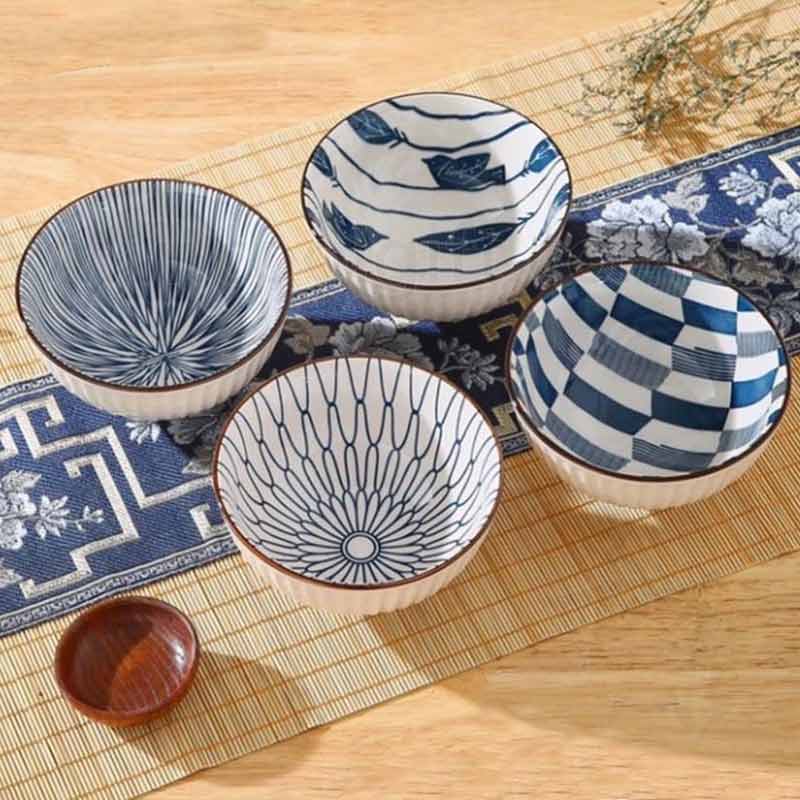 好料理日式藍釉碗組