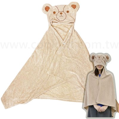 英國熊造型連帽浴巾
