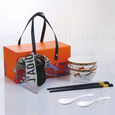 唐彩碗筷六件套禮盒