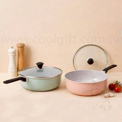 Oichan含蓋陶瓷不沾炒鍋