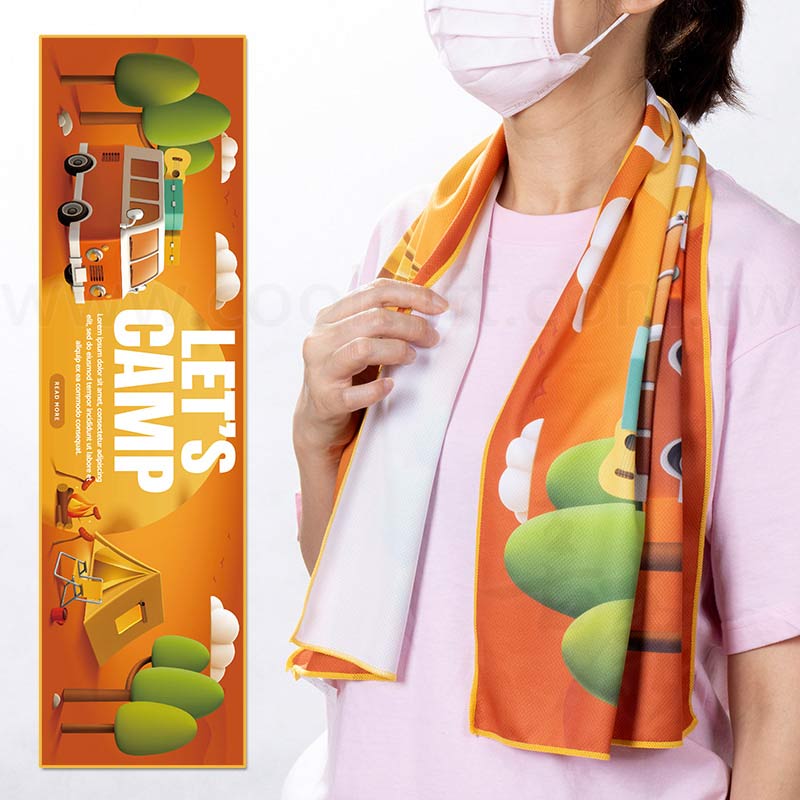 客製環保紗rPET鳥眼布長型運動巾