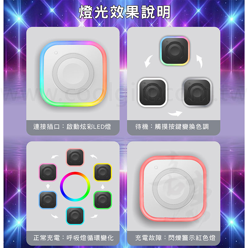 LED夜燈三用無線充電盤(15W)