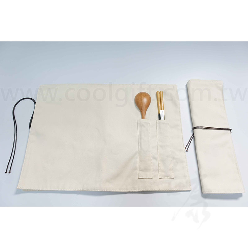 天然木質餐具捲袋組