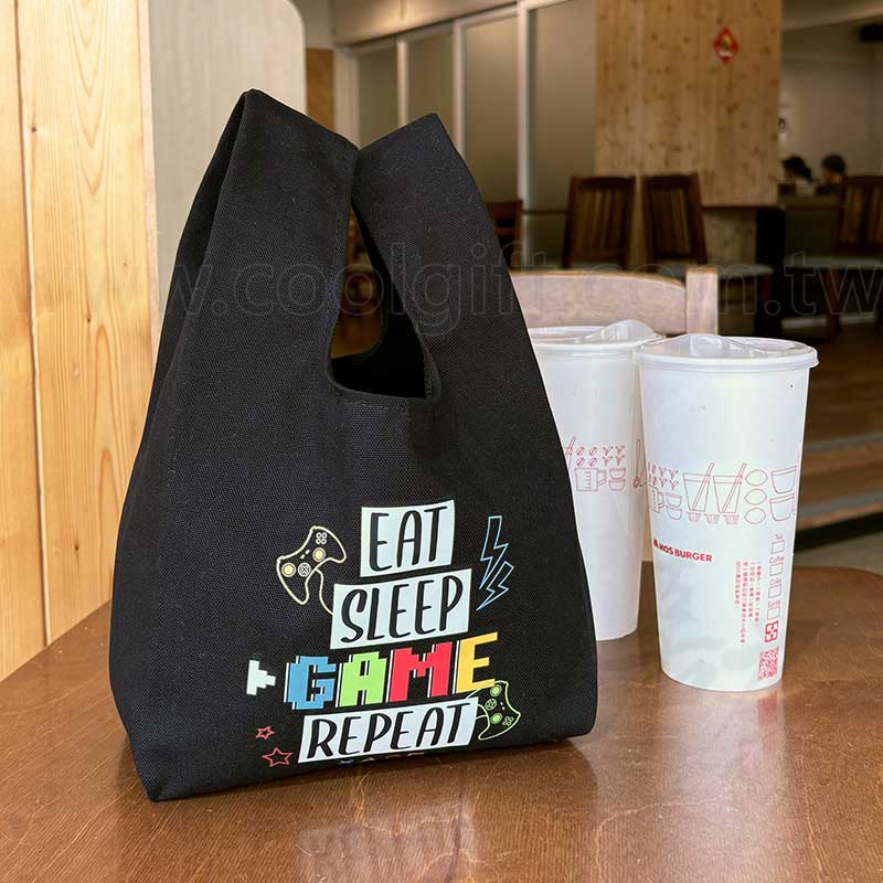 8安黑色帆布背心袋小款