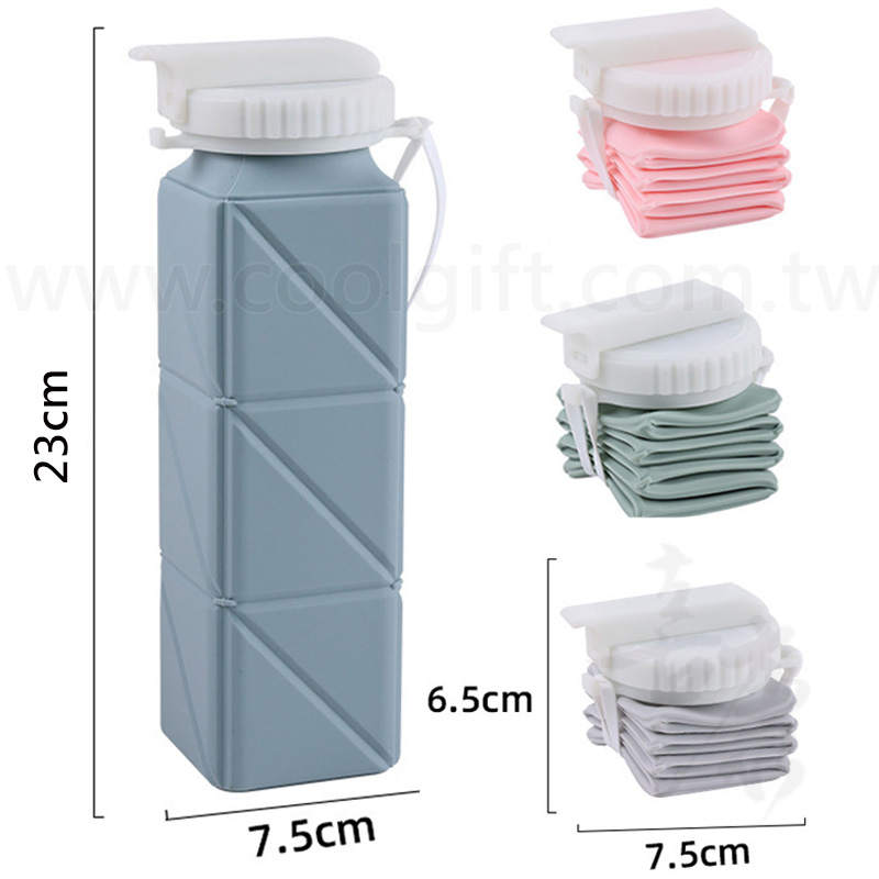 折疊方形矽膠水壺