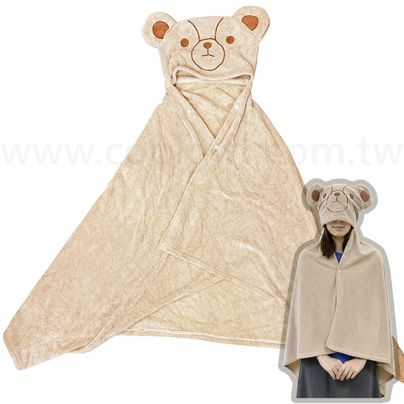 英國熊造型連帽浴巾