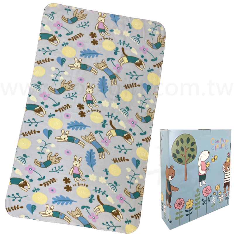 法國兔冷氣毯-綠茵