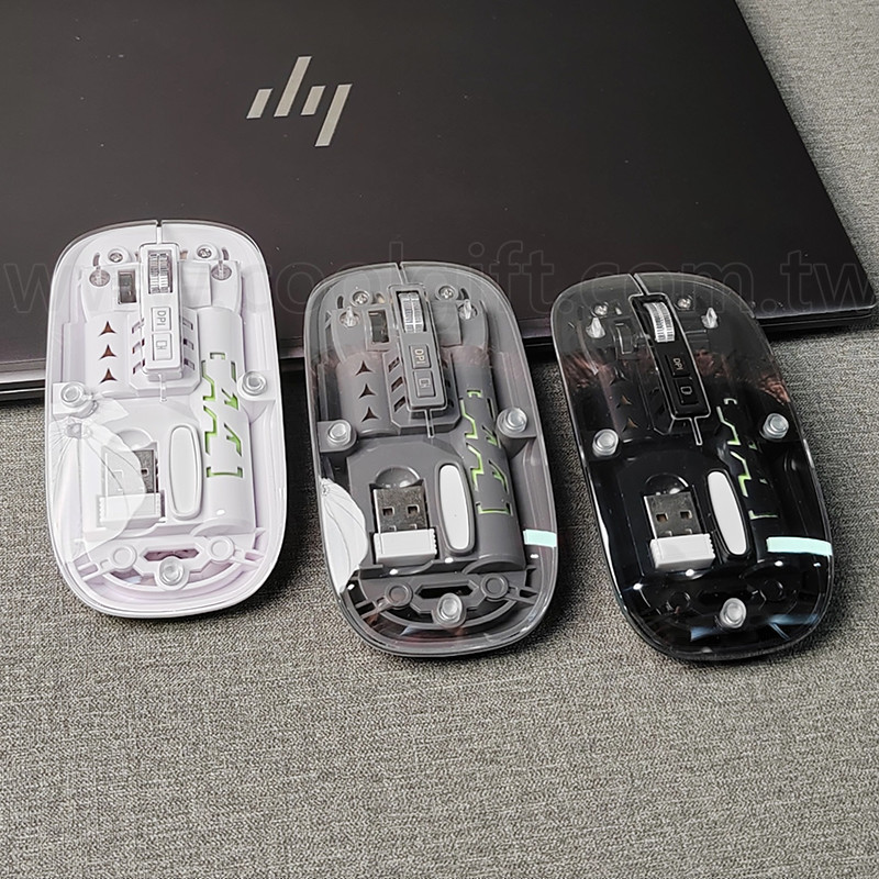 透明殼無線藍牙充電滑鼠