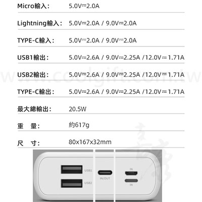 PD數顯快充行動電源(BSMI認證)