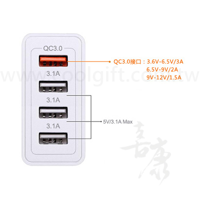 四口快充充電器